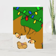 Jingle Claws Weihnachtskarte Lustiges Katzendesign