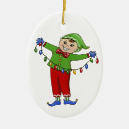Jingle Elves "Cheery" Keramik Ornament