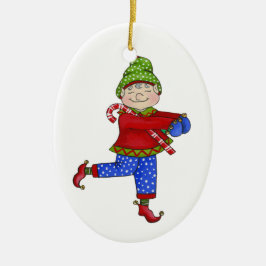 Jingle Elves "Fred" Keramik Ornament