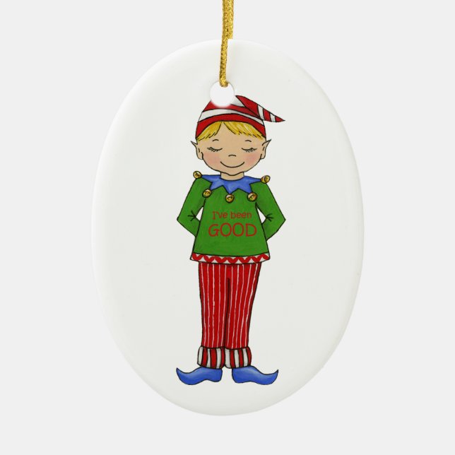 Jingle Elves "Goody" Keramikornament (Vorne)