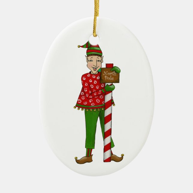 Jingle Elves "Horace" Keramikornament (Vorne)