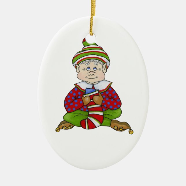 Jingle Elves "Stitch" Keramikornament (Vorne)