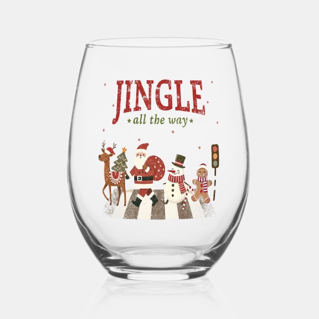 Jingle ganz The way Christmas Weinglas Ohne Stiel (Vorderseite)