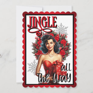 Jingle ganz Way Vintag Pinup Dankeskarte