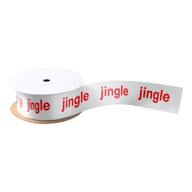 Jingle Jingle Jingle Red White Satinband (Spule)