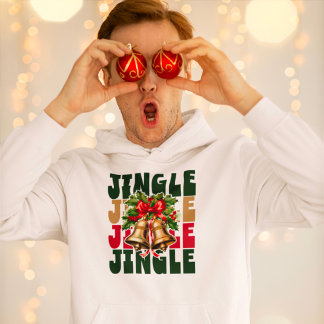 Jingle Jingle Vintag Gold Bells & Holly Hoodie