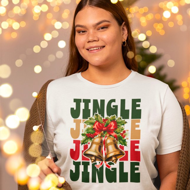 Jingle Jingle Vintag Gold Bells & Holly T - Shirt (Von Creator hochgeladen)