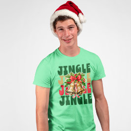 Jingle Jingle Vintag Gold Bells & Holly T - Shirt