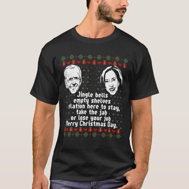 Jingle Joe Biden Funny Santa Biden Ugly Christmas T-Shirt (Vorderseite)