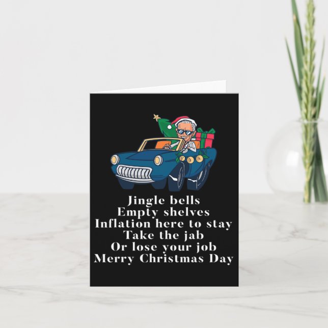 Jingle Joe Biden Funny Santa Trump Ugly Christmas Karte (Vorderseite)