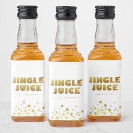Jingle Juice | Spaß Weihnachten White & Gold Mini Alkoholflaschenetikett