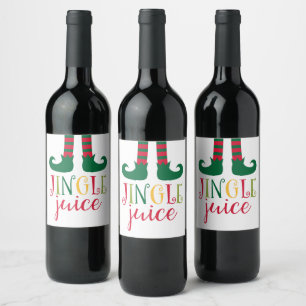 Jingle Jus Noël Vin bouteille Étiquette