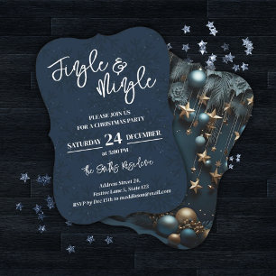 Jingle & Mingle Blue Christmas Party Einladung