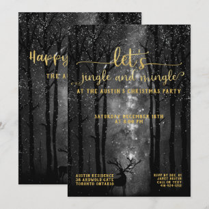 Jingle & Mingle Celestial Woodland Holiday Party Einladung