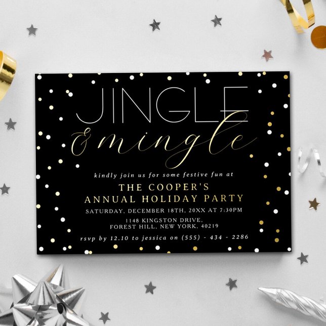 Jingle & Mingle Christmas Holiday Party - Real Folieneinladung (Von Creator hochgeladen)