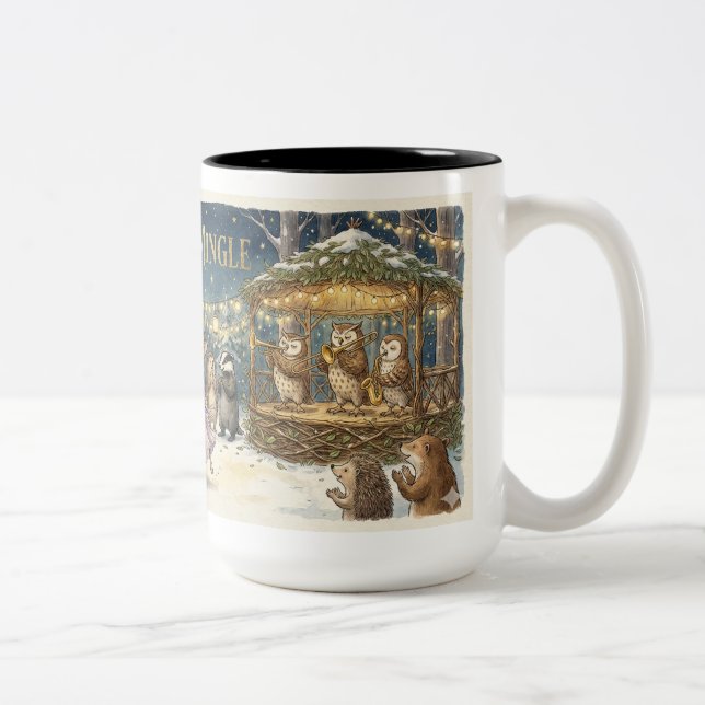 Jingle & Mingle Christmas Mug – Cute Woodland Anim (Droit)