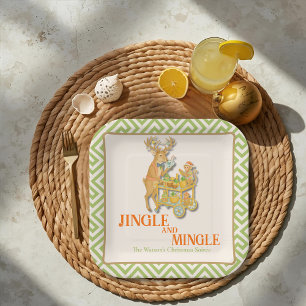 Jingle & Mingle Christmas Party Tropical Pappteller