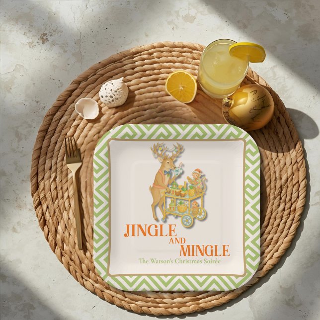 Jingle & Mingle Christmas Party Tropical Pappteller (Jingle & Mingle Christmas party Tropical Paper Plates)