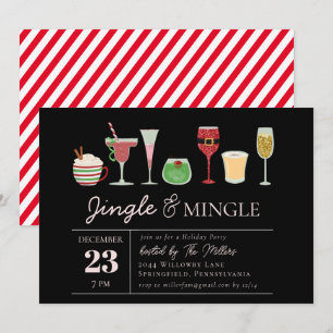 Jingle & Mingle Cocktails Weihnachts-Party Einladung