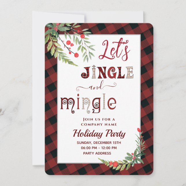 Jingle & Mingle Einladung (Vorderseite)