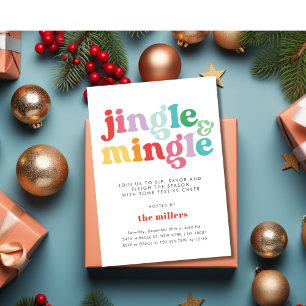 Jingle & Mingle Festliche Farbige Weihnachtsfeier Einladung