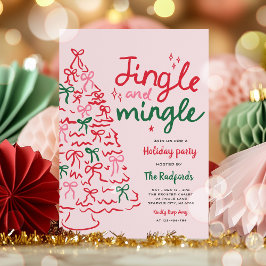Jingle & Mingle Hand Drawing Weihnachtsfeier Einladung