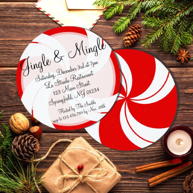 Jingle & Mingle Invitation de Noël à la menthe poi (Créateur téléchargé)