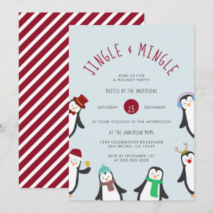 Jingle & Mingle Penguin Holiday Party Einladung
