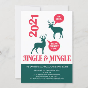 Jingle & Mingle Rentier Christmas Party Fun Einladung