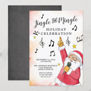 Jingle Mingle Singt Santa Holiday Party Einladung