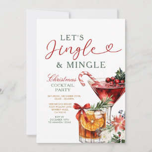 Jingle & Mingle Weihnachts-Cocktail-Feier Einladung
