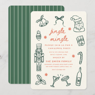 Jingle Mingle Weihnachtscocktailparty Einladung