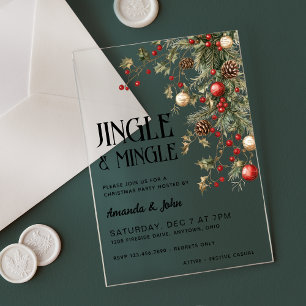 Jingle & Mingle Weihnachtsfeier Acryleinladungen