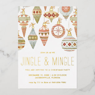Jingle & Mingle Weihnachtsfeier-Einladung Folieneinladung