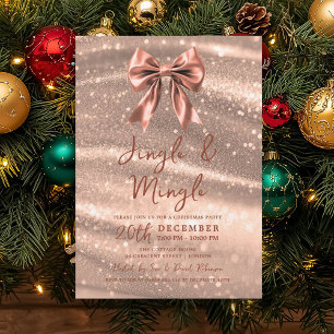 Jingle Mingle Weihnachtsfeier Rose Gold-Band Einladung