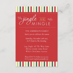 Jingle & Mingle! Weihnachtsfest Party Saison Spaß Einladung