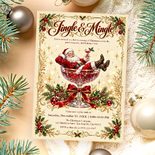 Jingle & Mingle Weihnachtsmann-Weihnachts-Cocktail Einladung