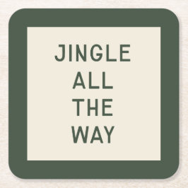 Jingle | Minimaler Weihnachts-Untersetzer Rechteckiger Pappuntersetzer