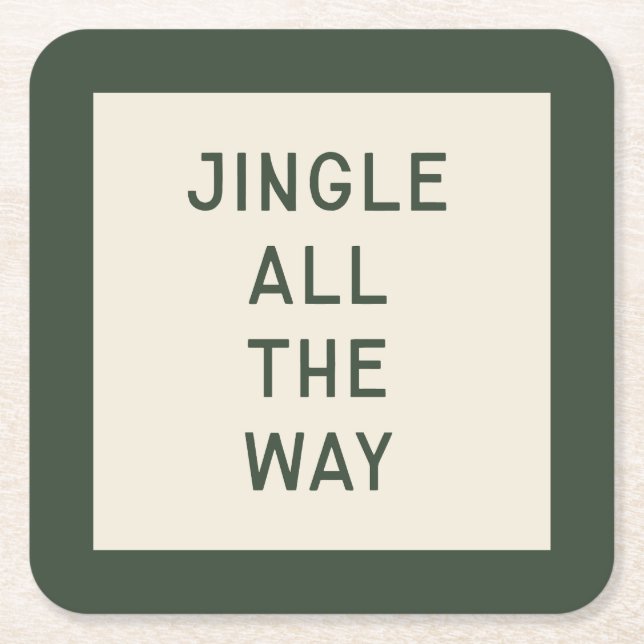 Jingle | Minimaler Weihnachts-Untersetzer Rechteckiger Pappuntersetzer (Vorderseite)