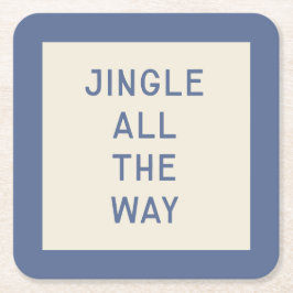 Jingle | Minimalistischer Weihnachtstypografie-Unt Rechteckiger Pappuntersetzer