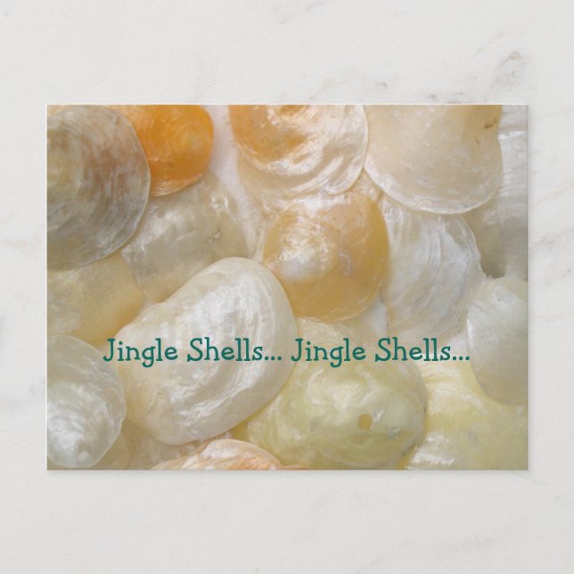Jingle Muscheln Tropical Christmas Song Message Postkarte (Vorderseite)