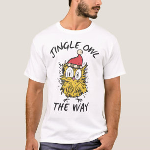 Jingle Owl the way Funny Santa Owl T-Shirt