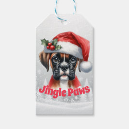 Jingle Paws and Boxer Dog Joy Geschenkanhänger
