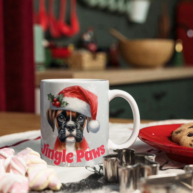 Jingle Paws and Boxer Dog Joy Kaffeetasse (Von Creator hochgeladen)