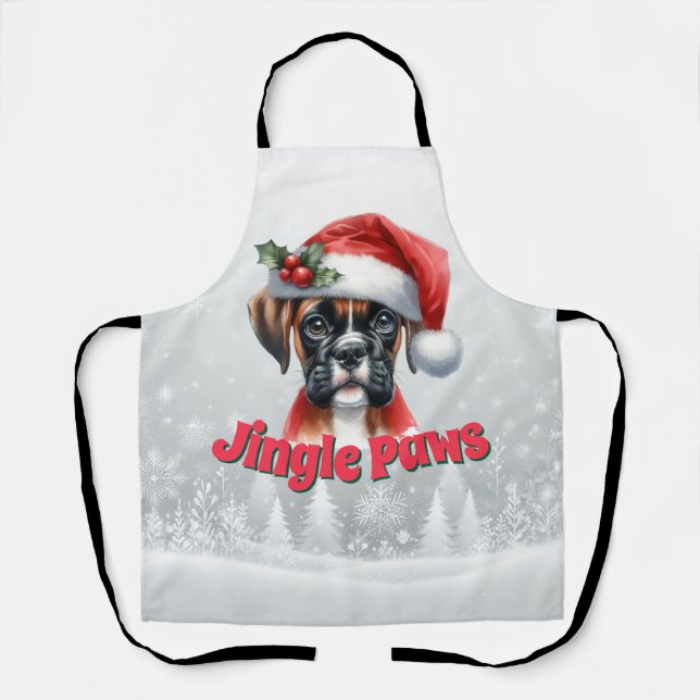 Jingle Paws and Boxer Dog Joy Schürze (Vorderseite)