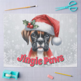 Jingle Paws and Boxer Dog Joy Seidenpapier