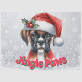 Jingle Paws and Boxer Dog Joy Seidenpapier