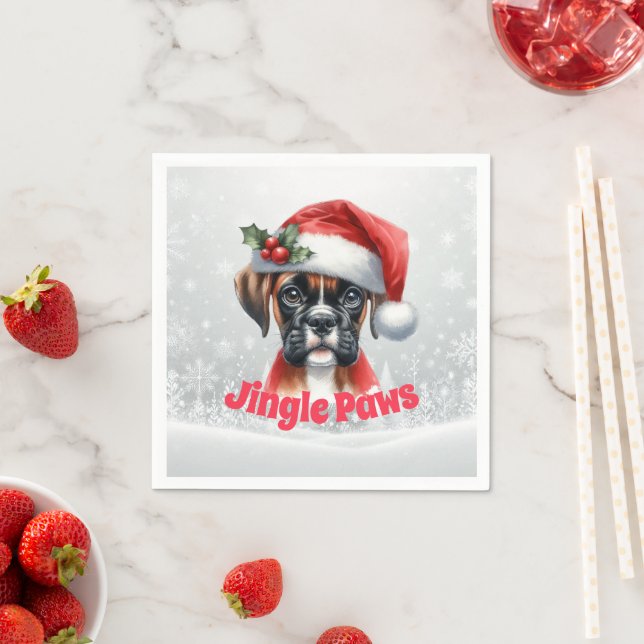 Jingle Paws and Boxer Dog Joy Serviette (Beispiel)