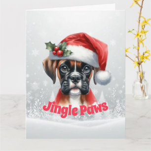 Jingle Paws Boxer-Hund Weihnachtskarte Karte
