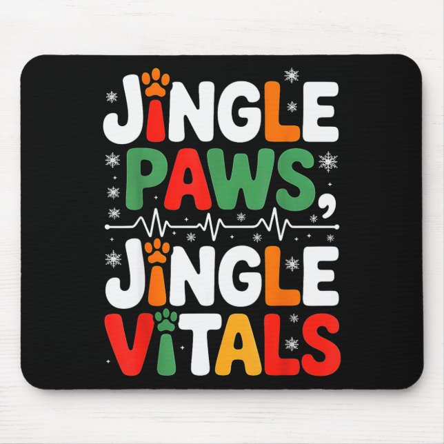 Jingle Paws Jingle Vitals Funny Vet Nurse Xmas  Mousepad (Vorne)
